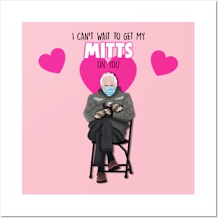 Bernie Sanders Sitting on a Chair Wearing Mittens Memes Posters and Art